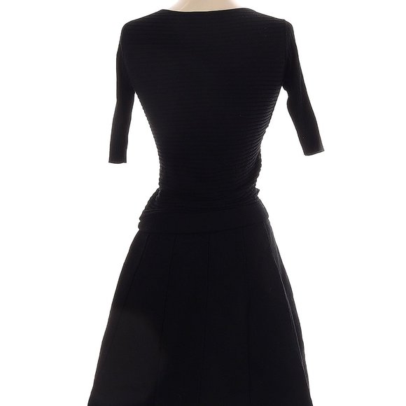 Club Monaco Wool-like Ribbed Sweater Black Dress in M - Picture 2 of 2